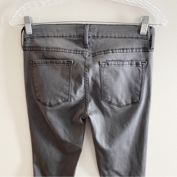 Frame Le Skinny De Jeanne 27 Grey Ripped Distressed Skinny Jeans Stretch - Picture 9 of 11